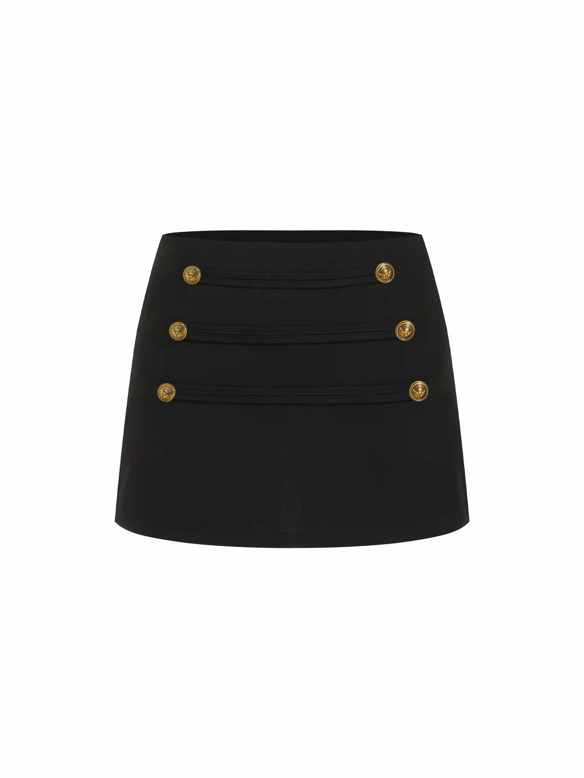 Low Rise Metal Detail A-line Mini Skirt