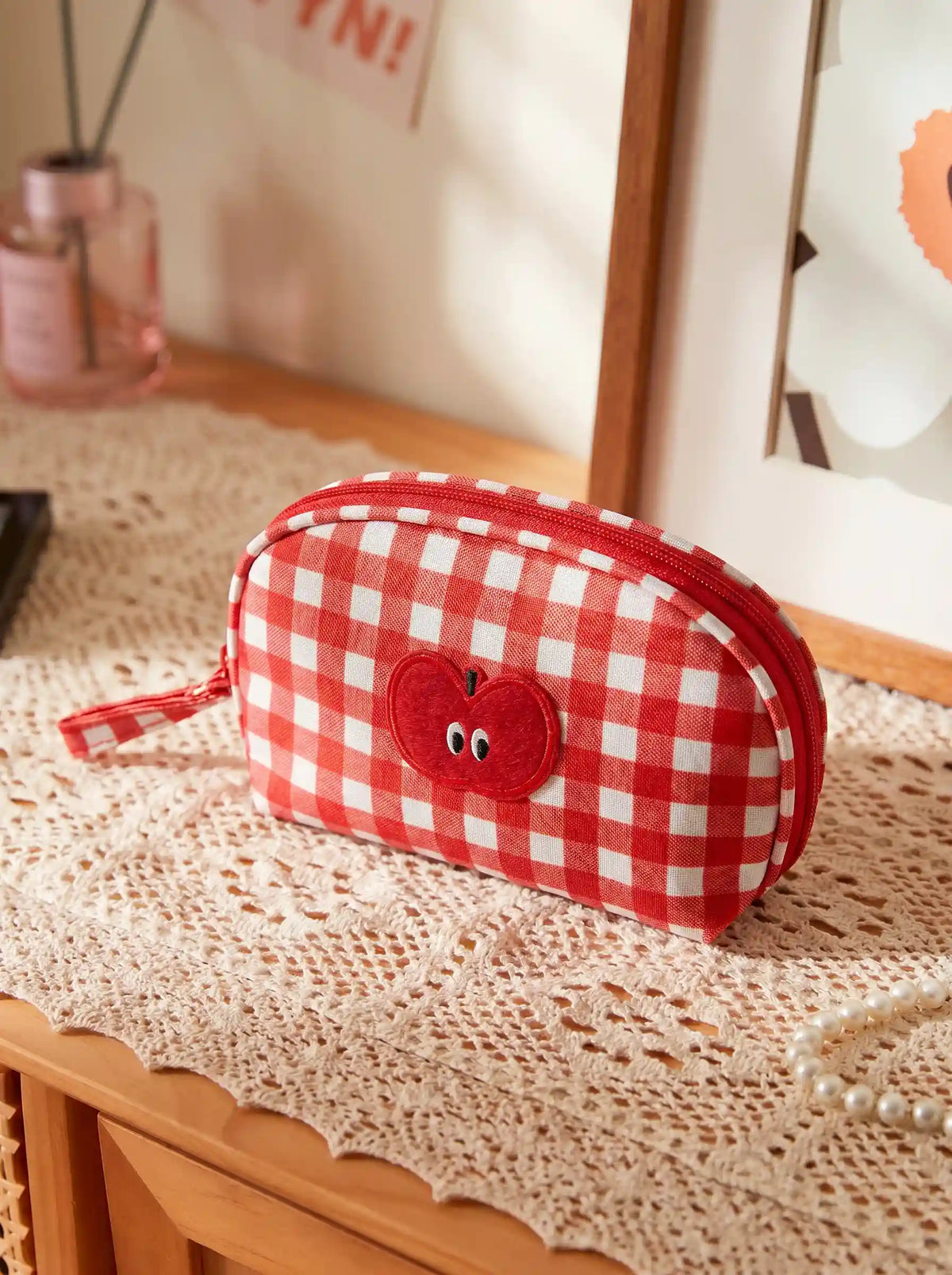 CIDER ICON GINGHAM STORAGE BAG