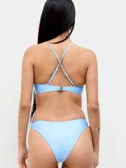 Sweetheart Neckline Cheeky Criss Cross Bikini Set