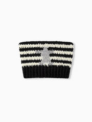 STAR STRIPE CAT EAR KNITTED BEANIE HAT