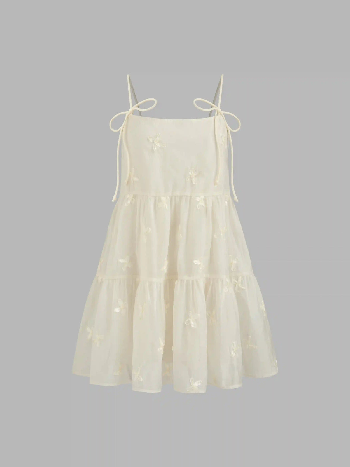 Square Neck Solid Bowknot Babydoll Mini Dress