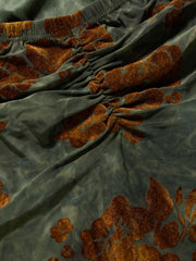 Mid Rise Floral Ruched Maxi Skirt Curve & Plus