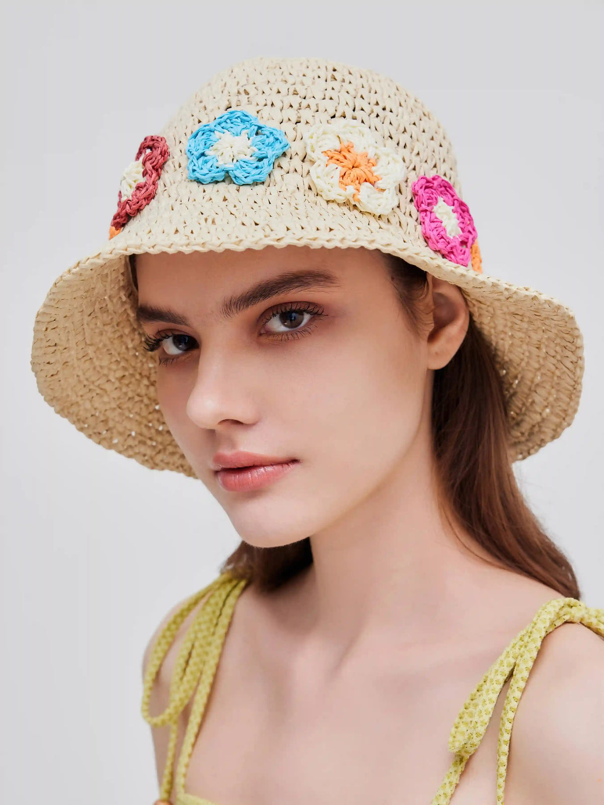FLORAL STRAW HAT