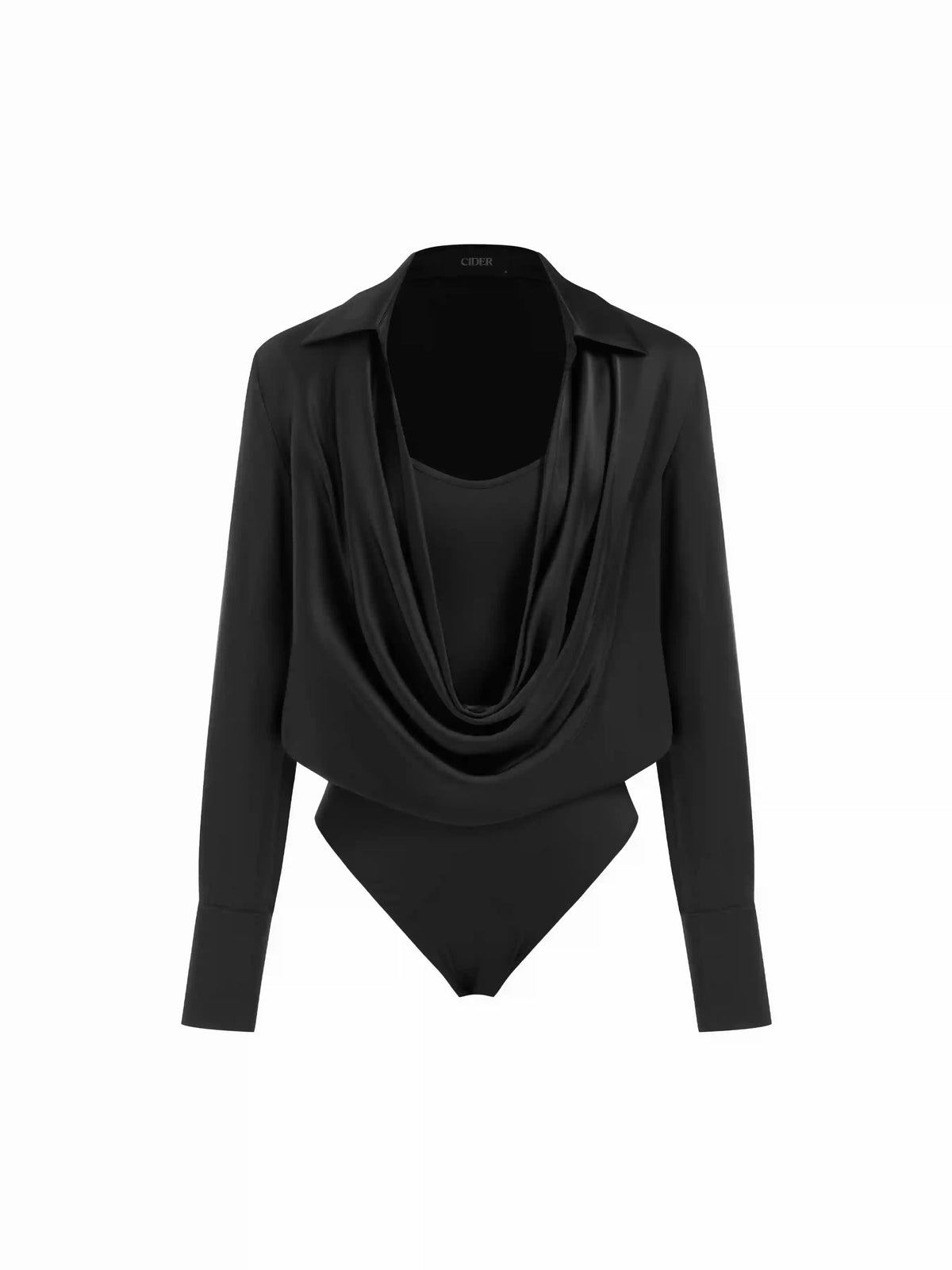 Satin Cowl Neck Blouse Bodysuit & Cami Top