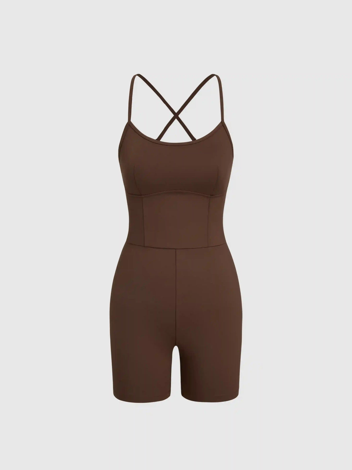 CIDERAIRY™ Fabric Scoop Neckline Mid Rise Solid Active Romper