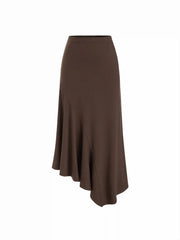 V-neck Ruched Backless Tank Top & Asymmetrical Hem Maxi Skirt Set