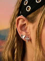 2 PAIRS MOON & STAR DROP EARRINGS SET