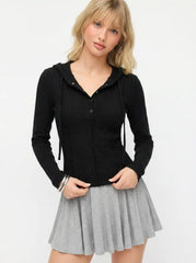 High Stretch Mid Rise Pleated Mini Skirt