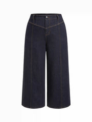 Stretch Denim High Rise Wide Leg Jeans Curve & Plus