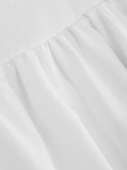 Linen-blend Low Rise Button Detail Scalloped Hem Flared Maxi Skirt