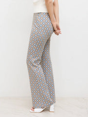 High Rise Retro Geometric Flared Pants