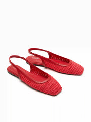 WOVEN SLINGBACK FLATS