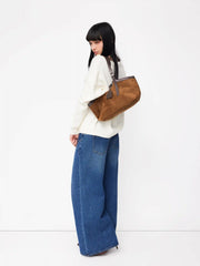 FAUX SUEDE TOTE BAG
