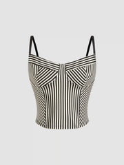 Striped Cropped Cami Top