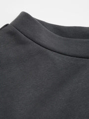Terry Asymmetrical Neck Star Graphic Crop Sweatshirt
