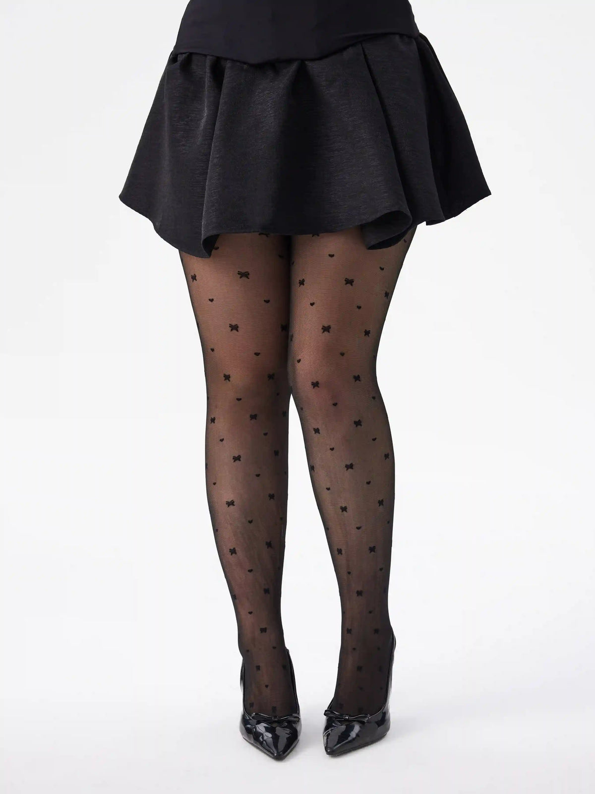 BOWKNOT & HEART TIGHTS CURVE & PLUS