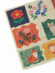 FLORAL & CAT DOOR MAT