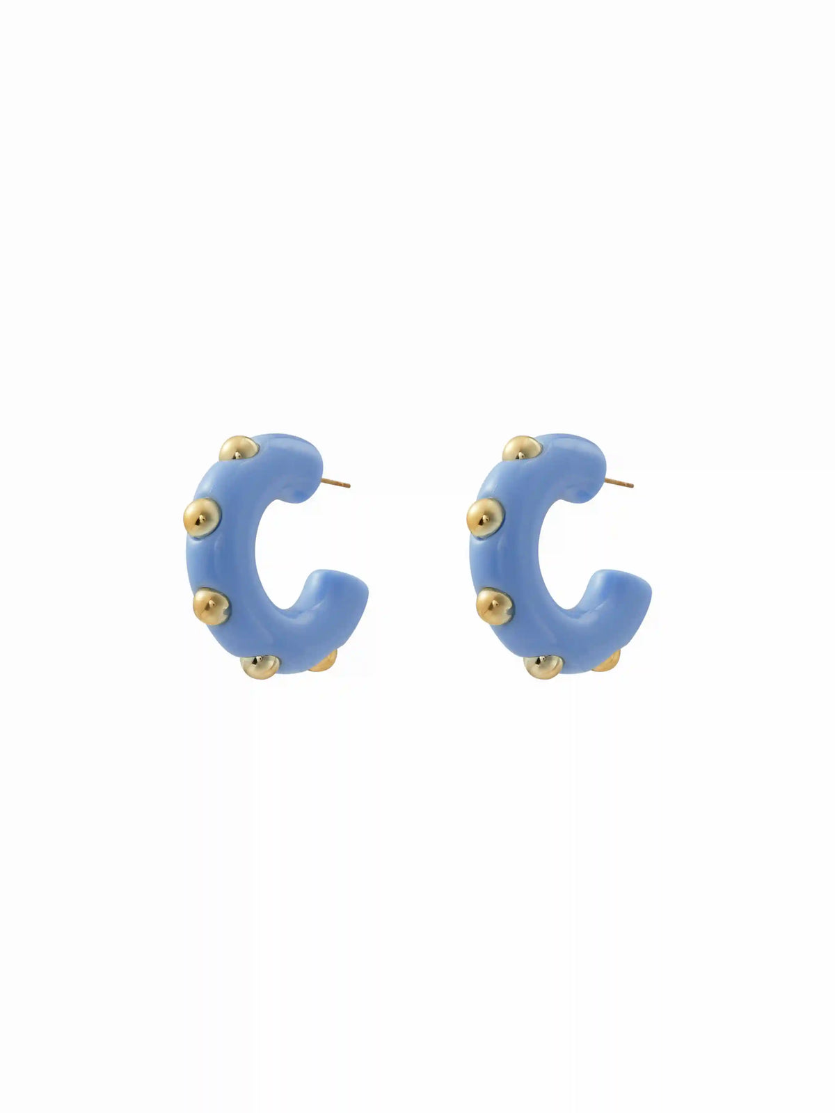 STUDDED C-SHAPED HOOP EARRINGS