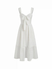 Cotton Broderie Anglaise Floral Bowknot Tiered Maxi Dress