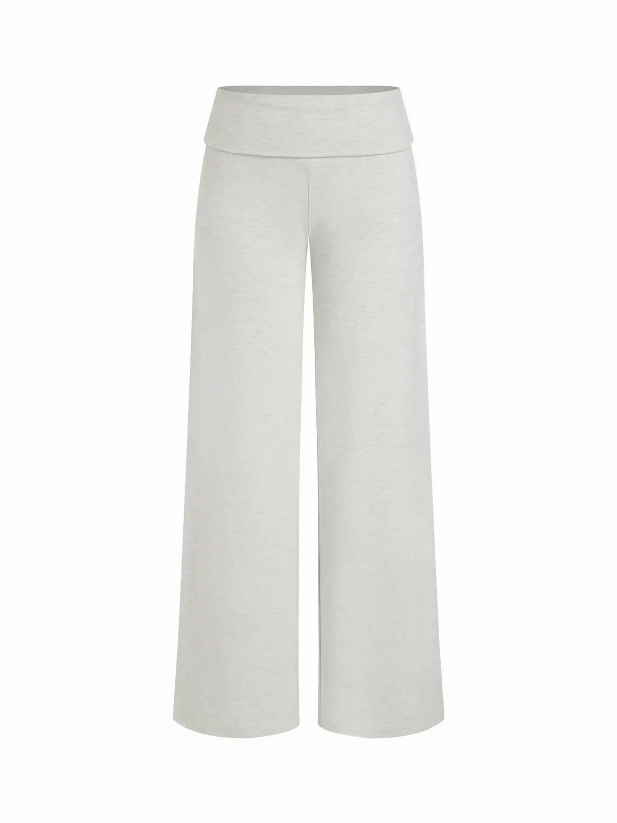 High Stretch Cotton-blend Fold Over Low Rise Straight Leg Trousers