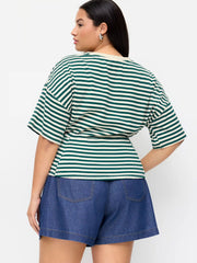 Denim Mid Rise Bowknot Shorts Curve & Plus