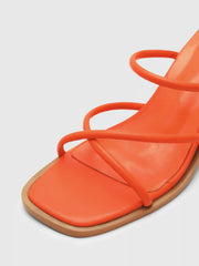 Chunky Heeled Cross Strap Sandals