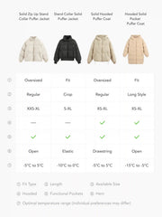 Zip Front Collared Puffer Jacket