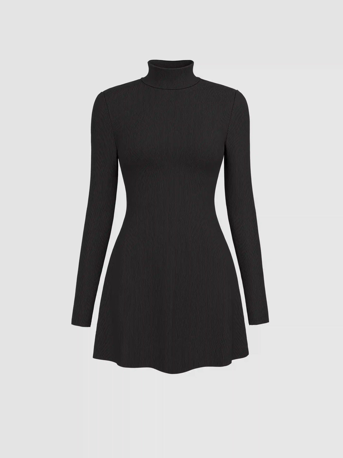High Neck Solid Mini Dress