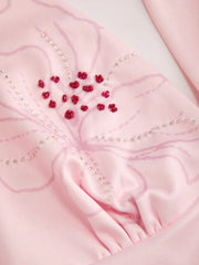 Floral Embellished Bowknot Halter Neckline A-line Mini Dress