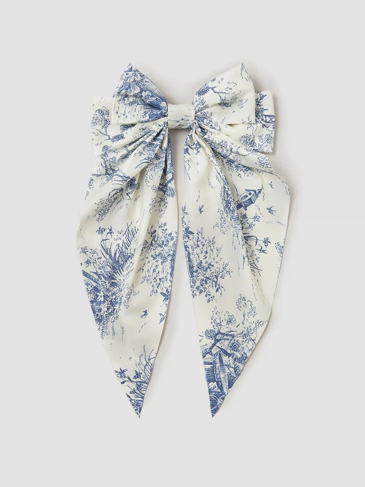 Toile de Jouy All-Over Print Bowknot Hair Clip