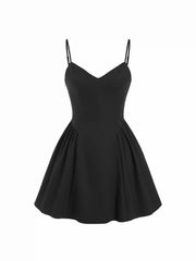 V-neck Ruched Mid Rise Shirred Flared Mini Dress