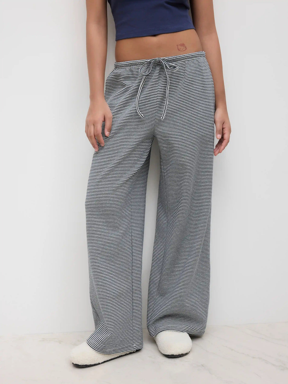 Striped Low Rise Pull-On Pant