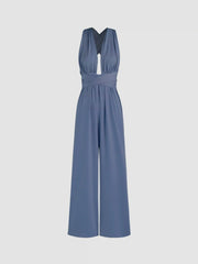 Deep V Tie Back Jumpsuit