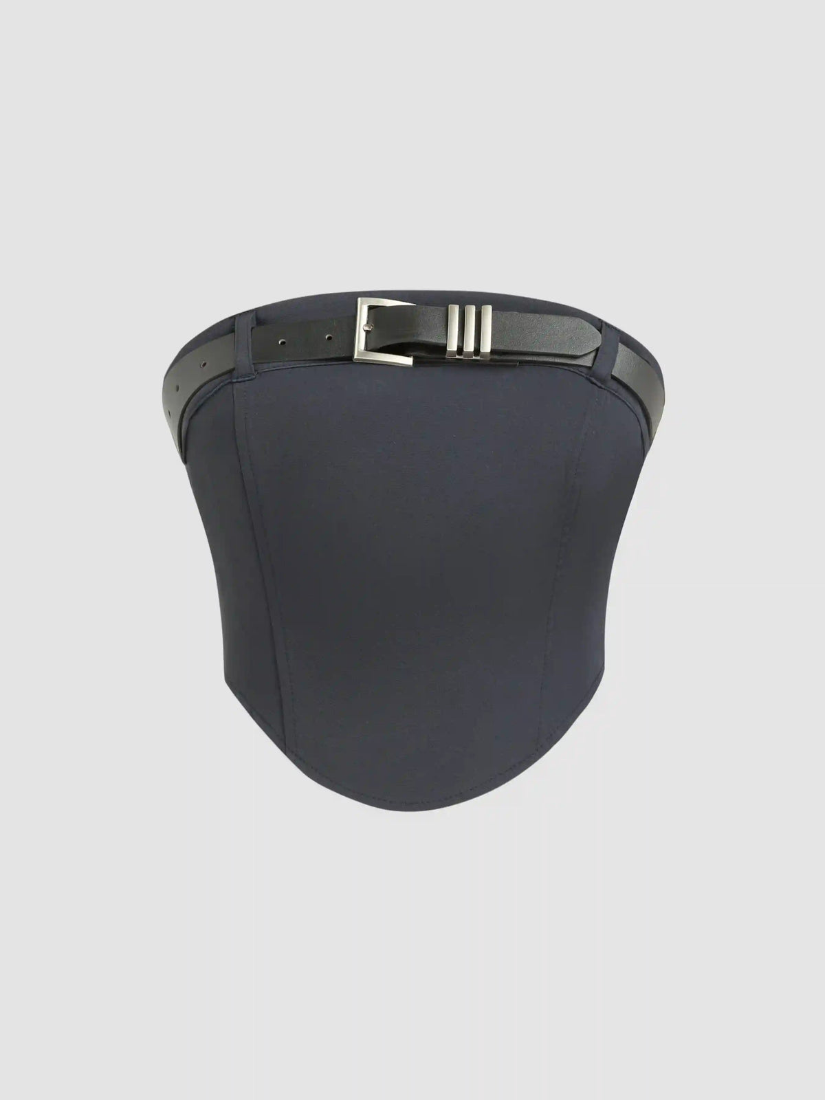 Belted Zipper Up Crop Tube Top