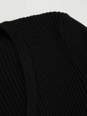 Knit V-neck Cinched Waist Button Cardigan