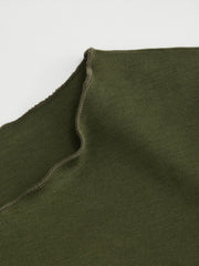 Cotton-blend Boat Neck Patched Asymmetrical Hem Long Sleeve Top