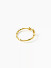 LETTER ZIRCON STAINLESS STEEL OPEN RING