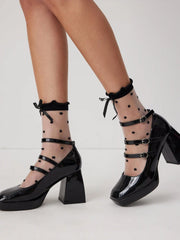 POLKA DOT & BOWKNOT CREW SOCKS