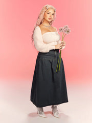 Knit Bowknot Tube Top With Crop Shrug