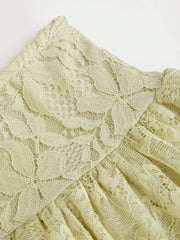 Lace Floral Low Rise Ruffled Layered Mini Skirt