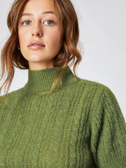 Wool-blend Texture High Neck Sweater