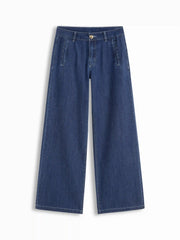 Denim Mid Rise Straight Leg Jeans
