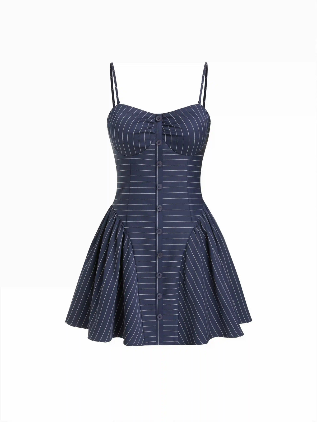 Sweetheart Neck Striped High Rise A-line Mini Dress