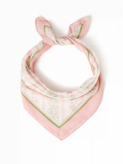 BOWKNOT & FLORAL SQUARE HEADSCARF