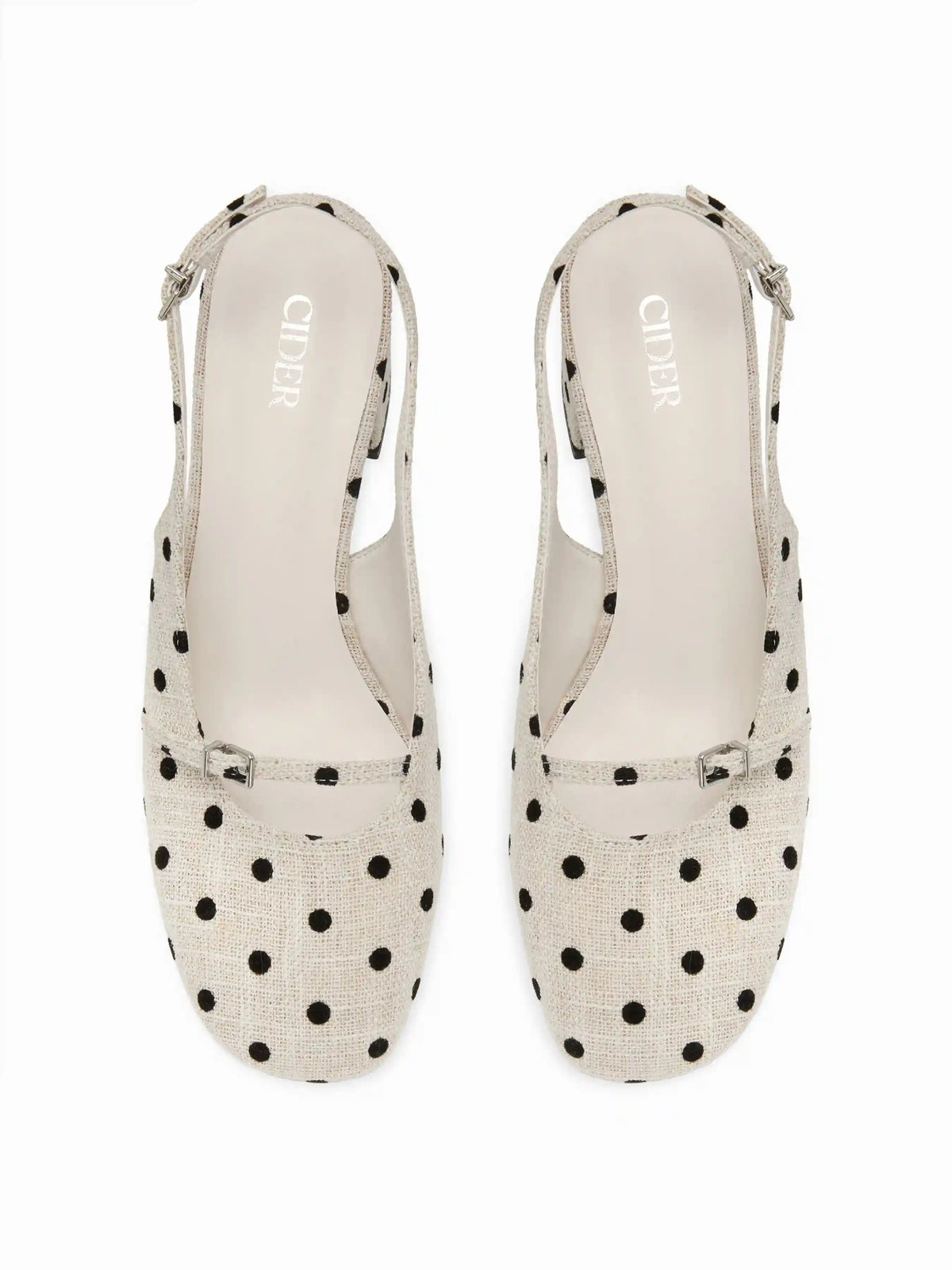 POLKA DOT SLINGBACK CHUNKY HEELS