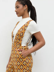 V-neck Floral Geometric Jumpsuit