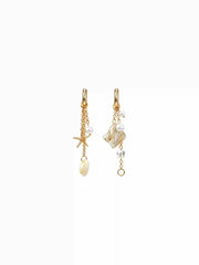 STARFISH & SHELL DROP EARRINGS
