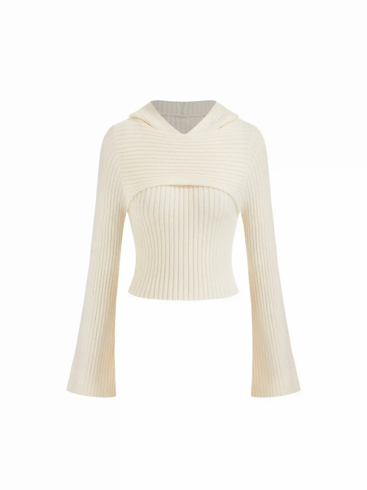 Knit Hooded Tank Top & Long Sleeve Shrug