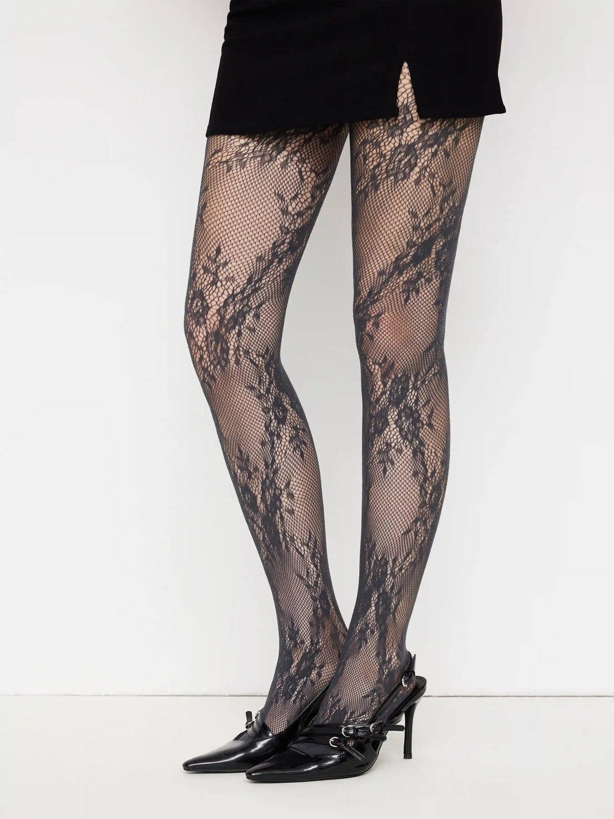 FLORAL JACQUARD LACE TIGHTS