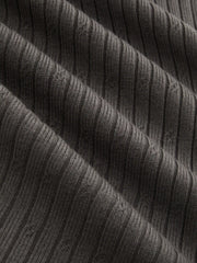 Knit Mid Rise Elastic Waist Straight Leg Trousers